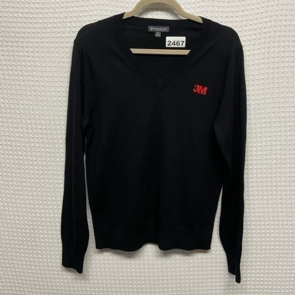 NWOT Brooks Brothers Black 3M Logo LightWeight V-Neck Sweater Men M Bangladesh